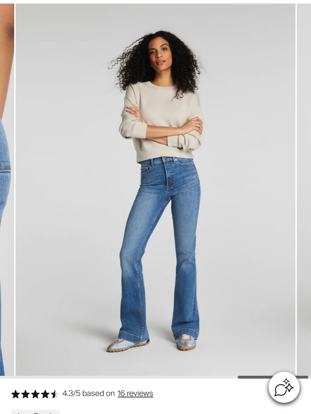 SPANX High-Rise Flare Jeans in Medium Blue